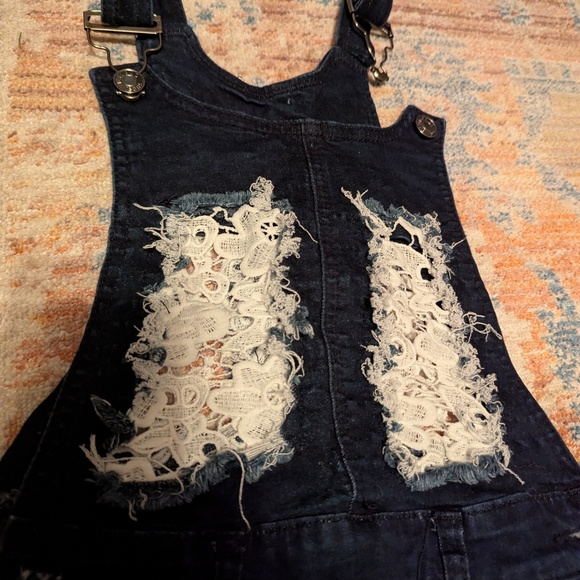 Distressed Denim Overalls - Picture 2 of 3